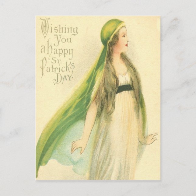 Vintage St Patrick's Day Card Postkarte (Vorderseite)