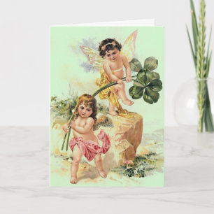 Vintage St. Patrick's Day Cherubs Karte