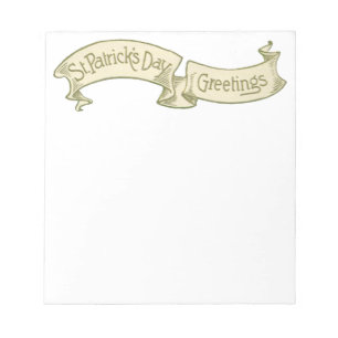 Vintage St. Patrick's Day Grüße Golden Banner Notizblock