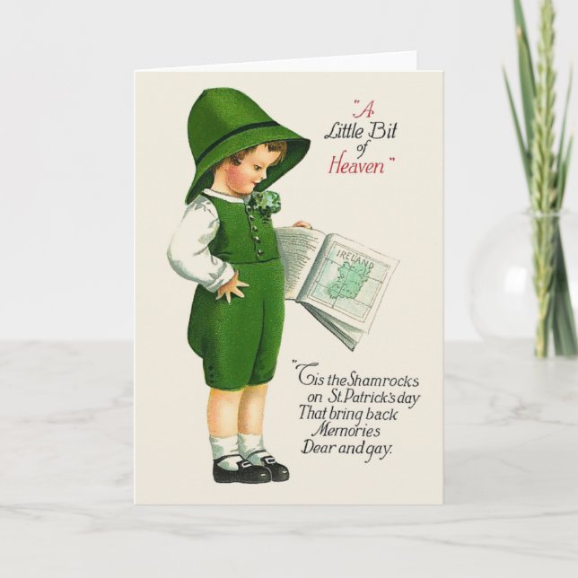Vintage St. Patrick's Day Grußkarte Karte (Vorderseite)