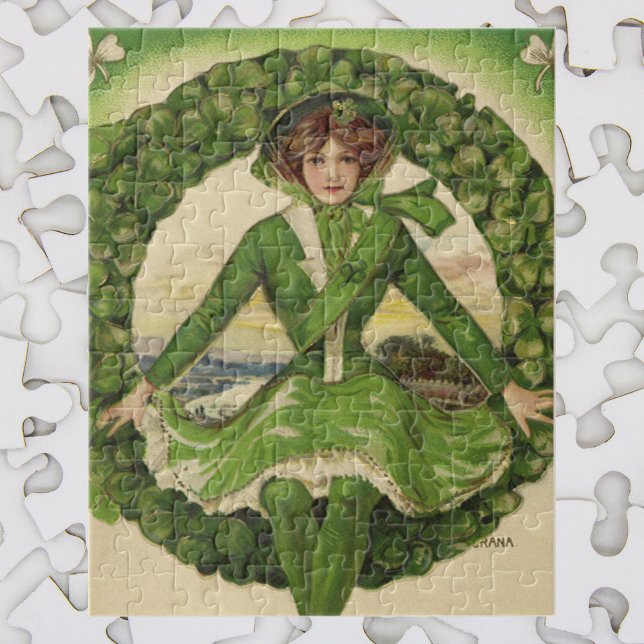 Vintage St. Patrick's Day, Irische Maid in einem K (Von Creator hochgeladen)