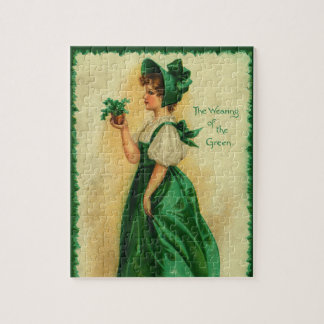 Vintage St. Patrick's Day Lass Wearing Green