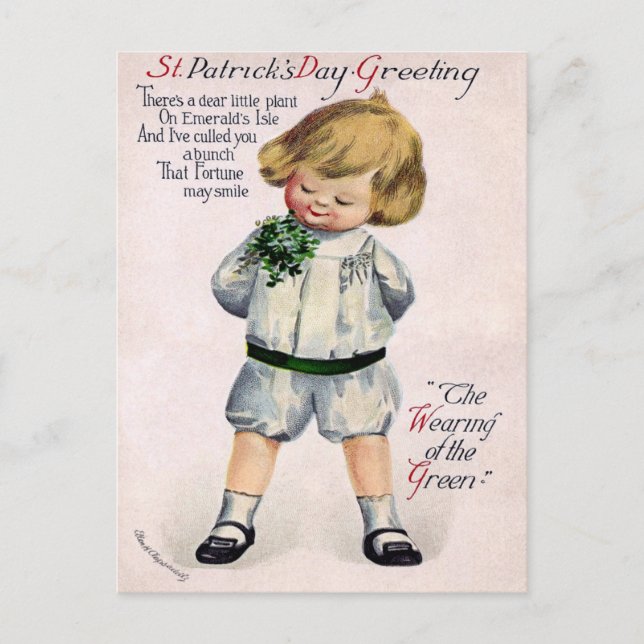 Vintage St. Patrick's Day Postkarte (Vorderseite)