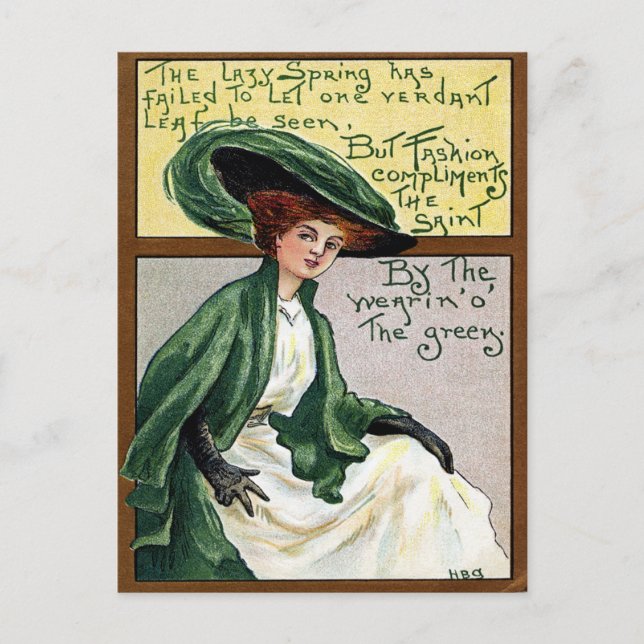 Vintage St. Patrick's Day Postkarte (Vorderseite)