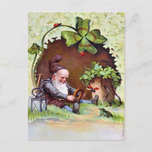 Vintage St. Patrick's Day Postkarte (Vorderseite)