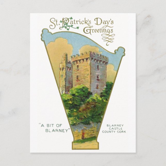 Vintage St. Patrick's Day Postkarten (Vorderseite)