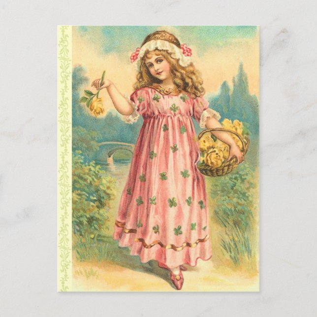 Vintage St. Patrick's Day Postkarten (Vorderseite)
