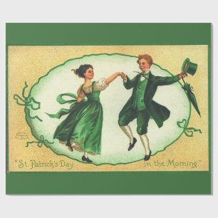 Vintage St. Patricks Day Tanz Irish Spring Feierta Geschenkpapier