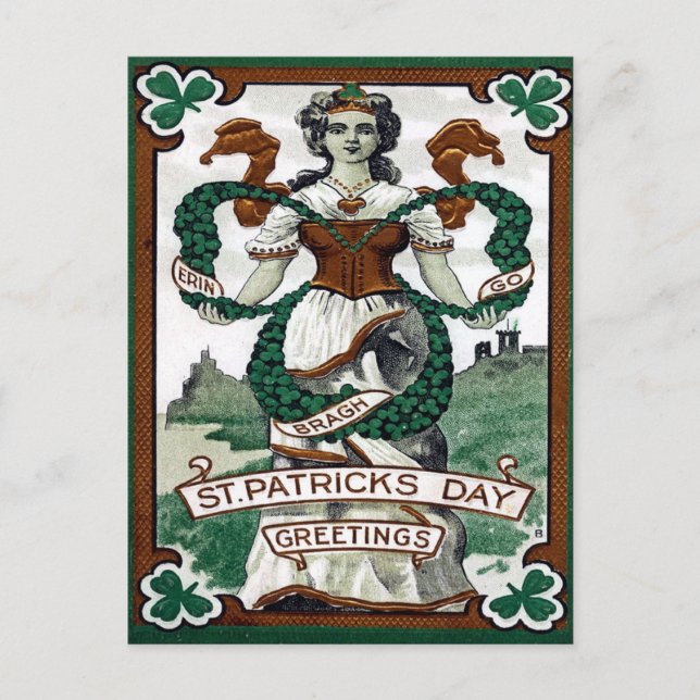 Vintage St Patrick's Postkarte (Vorderseite)