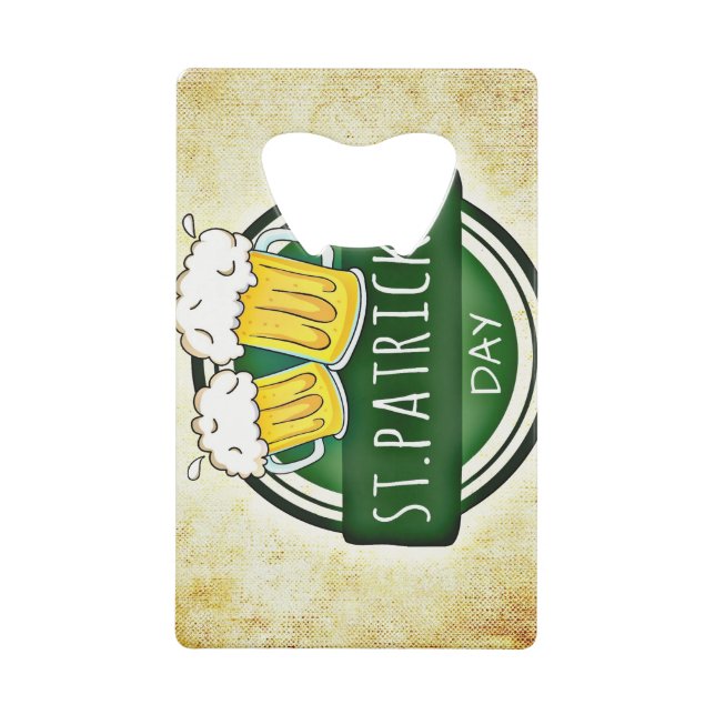 Vintage St. Patrick's Tag Geldbeutel Flaschenöffner (Vorderseite)