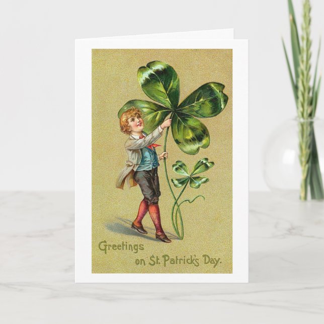Vintage St. Patricks Tageskarte Karte (Vorderseite)