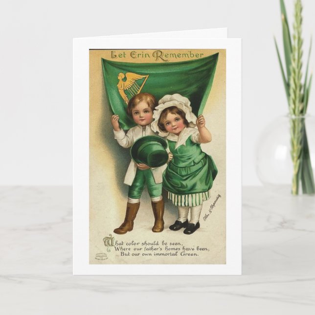 Vintage St Patricks Tageskarte Karte (Vorderseite)