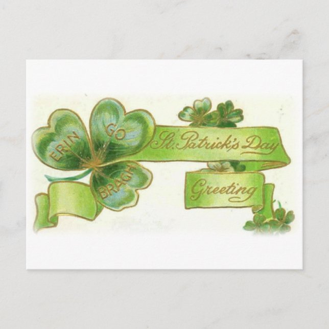 Vintage St. Patricks Tageskarte Postkarte (Vorderseite)