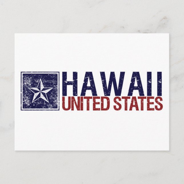 Vintage Staaten mit Star - Hawaii Postkarte (Vorderseite)