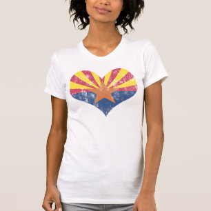 Vintage Staats-Flagge von Arizona-Herzen T-Shirt