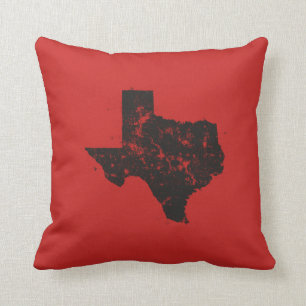 Vintage Staats-Karten-Silhouette von Texas Kissen