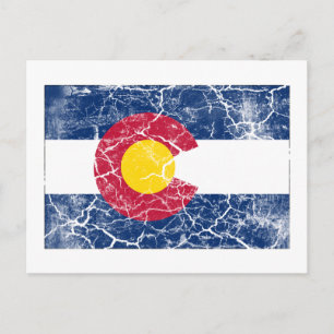 Vintage Staatsflagge Colorado Postkarte