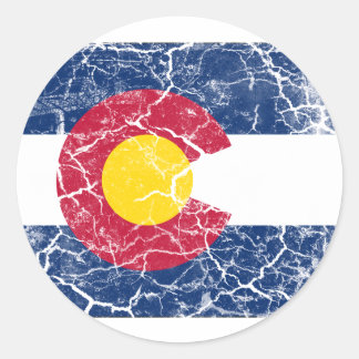 Vintage Staatsflagge Colorado Runder Aufkleber