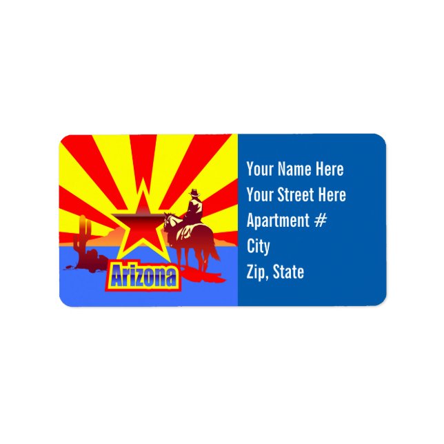Vintage Staatsflagge für Arizona Adressaufkleber (Vorne)
