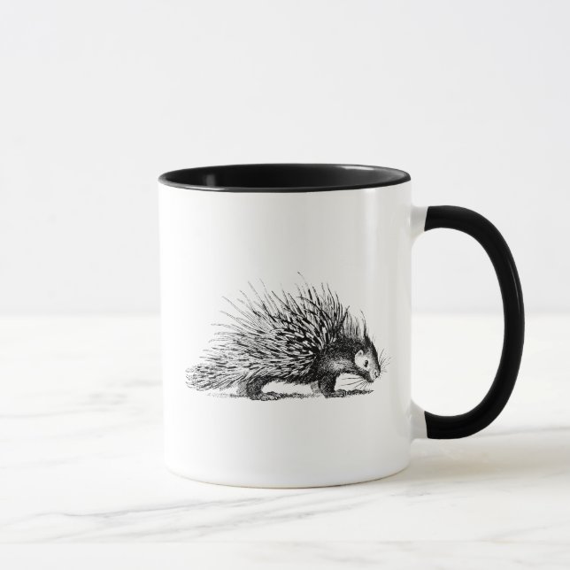 Vintage Stachelschwein-Illustration - Tasse (Rechts)