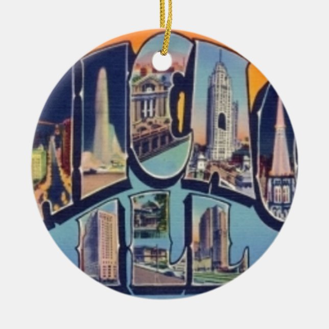 Vintage Stadt Chicago Keramikornament (Vorne)