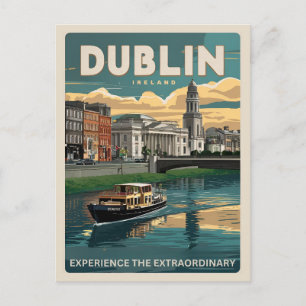 Vintage Stadt Dublin, Irland Postkarte