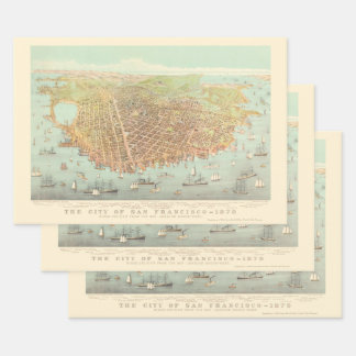 Vintage Stadt San Francisco - wiederhergestellte K Geschenkpapier Set
