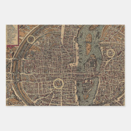 Vintage Stadtkarte Geschenkpapier Set