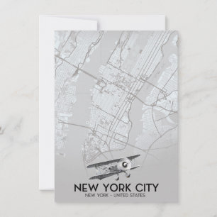 Vintage Stadtkarte New York City Einladung