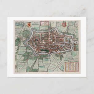 Vintage Stadtkarte von Alkmaar Postkarte