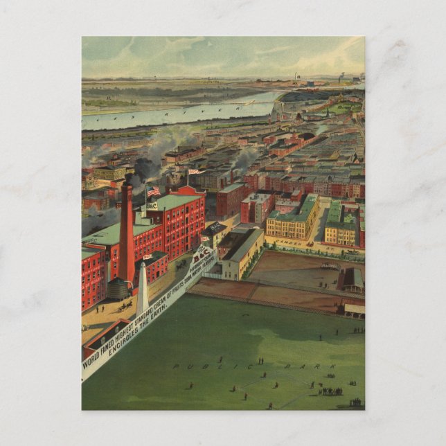 Vintage Stadtkarte von Boston (1902) Postkarte (Vorderseite)