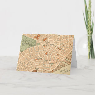 Vintage Stadtplan von Boston Karte