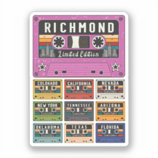 Vintage Stadtreise Richmond Aufkleber
