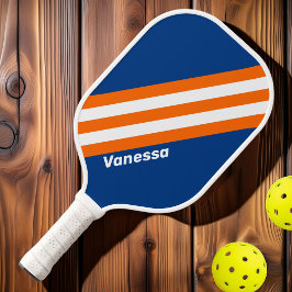Vintage Stadtstreifen mit Namen Pickleball Schläger