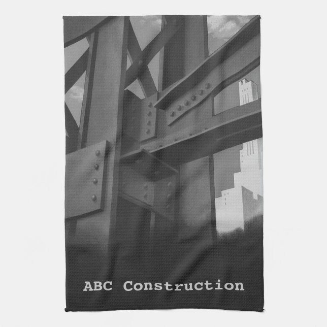 Vintage Stahlbauarchitektur Wolkenkratzer Geschirrtuch (Vertikal)