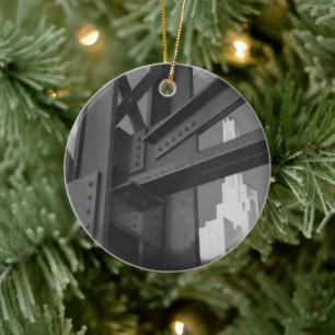 Vintage Stahlbauweise Wolkenkraperarchitektur Keramikornament