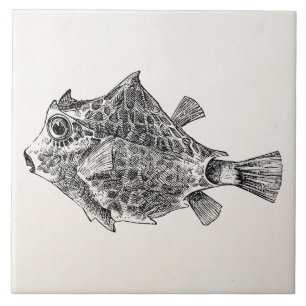 Vintage Stamm-Fische - Fliese