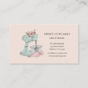 Vintage Stand mixer boulangerie rose Carte de visi
