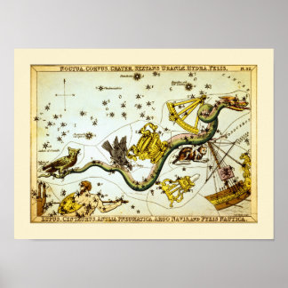 Vintage Star Map - Sternbild-Atlas Poster