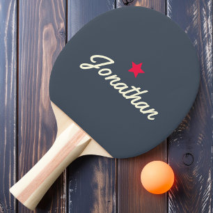 Vintage Star Signatur in Dunklem Schiefergrau Tischtennis Schläger