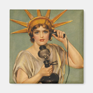 Vintage-Statue der Freiheit, WWI-patriotische Krie Magnet