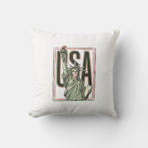 Vintage Statue of Liberty Bubblegum Grafik T-Shirt Kissen