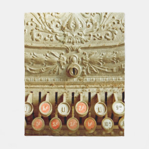 Vintage, staubgedeckte Kasse Fleecedecke