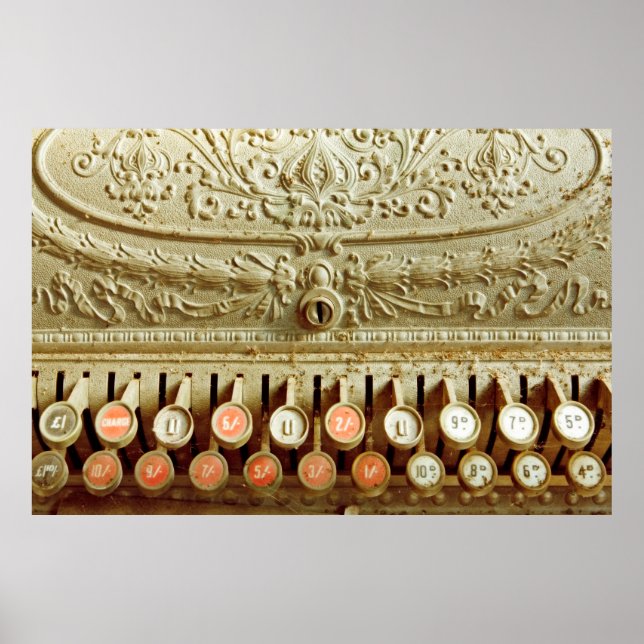 Vintage, staubgedeckte Kasse Poster (Vorne)