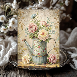 Vintage, staubige rosa Rosenbukett Seidenpapier