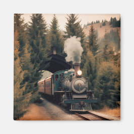 Vintage Steam Engine Train Magnet