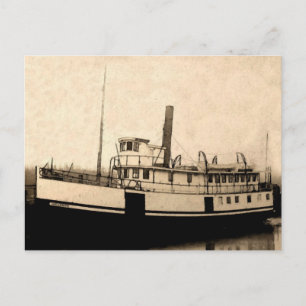 Vintage Steamboat Islander Postkarte