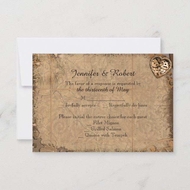 Vintage Steambridkarte RSVP Karte (Vorderseite)