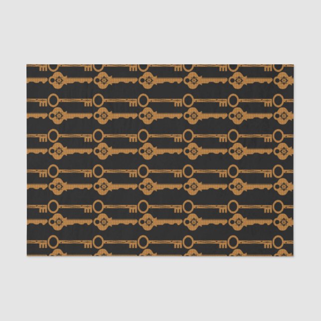 Vintage Steampunk-Gold-Keys Seidenpapier (Vorderseite)