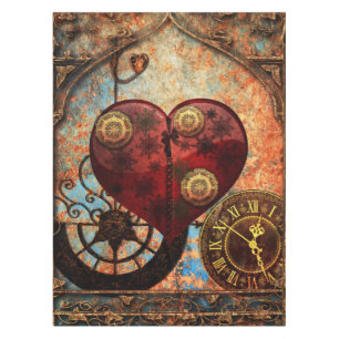 Vintage Steampunk Herz-Tapete Tischdecke
